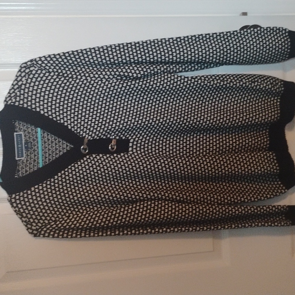 Karen Scott Buckle Knit Henley Sweater
